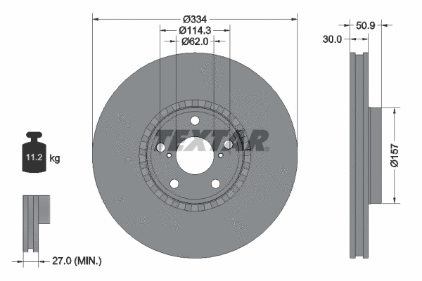 92147803 TEXTAR Тормозной диск (фото 1)