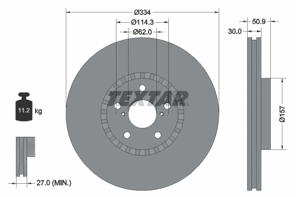 92147903 TEXTAR Тормозной диск (фото 1)