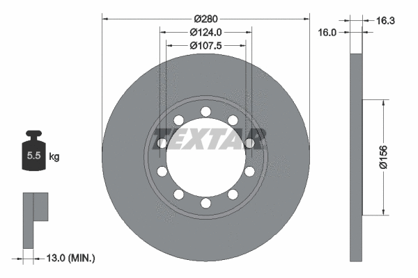 92152000 TEXTAR Тормозной диск (фото 1)