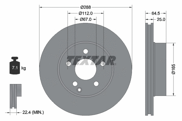 92159603 TEXTAR Тормозной диск (фото 1)