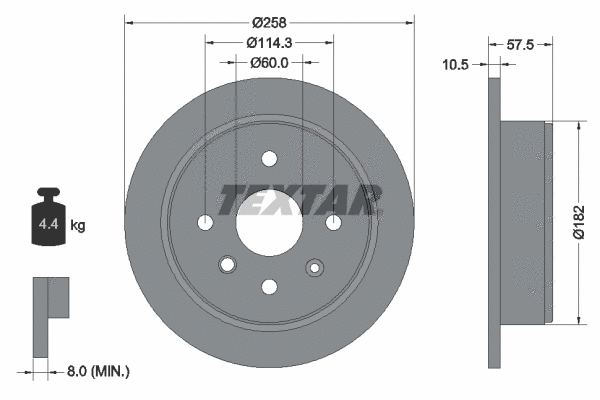 92163000 TEXTAR Тормозной диск (фото 1)