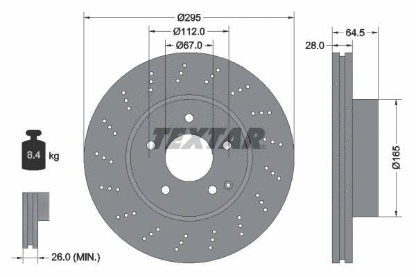 92165003 TEXTAR Тормозной диск (фото 1)