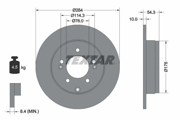92166600 TEXTAR Тормозной диск (фото 1)