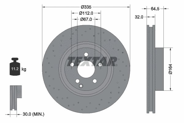 92171900 TEXTAR Тормозной диск (фото 1)