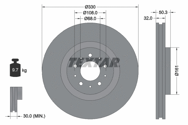 92178105 TEXTAR Тормозной диск (фото 1)