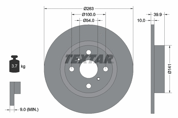 92179303 TEXTAR Тормозной диск (фото 1)