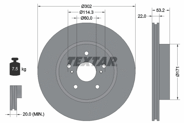 92180403 TEXTAR Тормозной диск (фото 1)