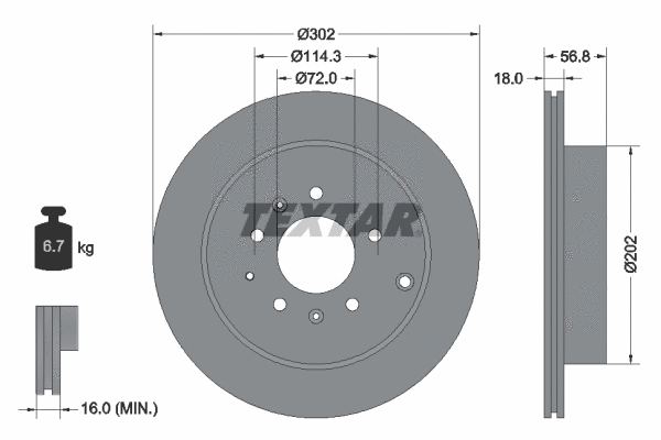 92180903 TEXTAR Тормозной диск (фото 1)