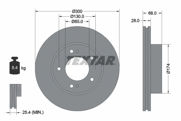 92203003 TEXTAR Тормозной диск (фото 1)