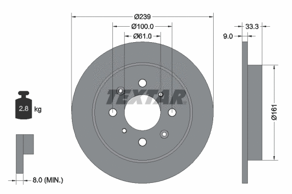 92204000 TEXTAR Тормозной диск (фото 1)