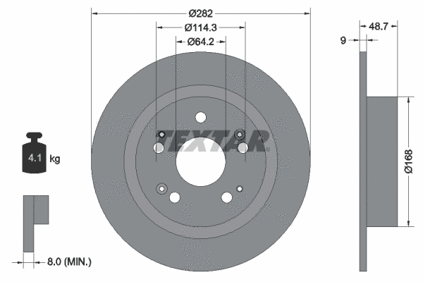 92204300 TEXTAR Тормозной диск (фото 1)