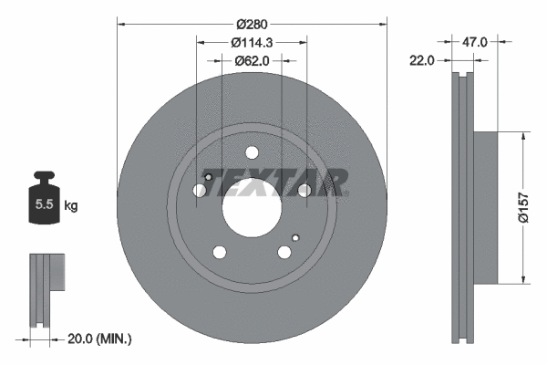 92222100 TEXTAR Тормозной диск (фото 1)