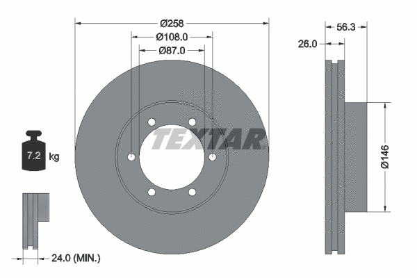 92226403 TEXTAR Тормозной диск (фото 1)