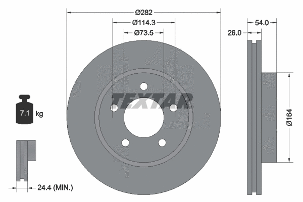 92229900 TEXTAR Тормозной диск (фото 1)