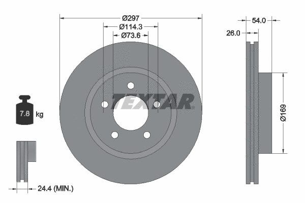 92230003 TEXTAR Тормозной диск (фото 1)
