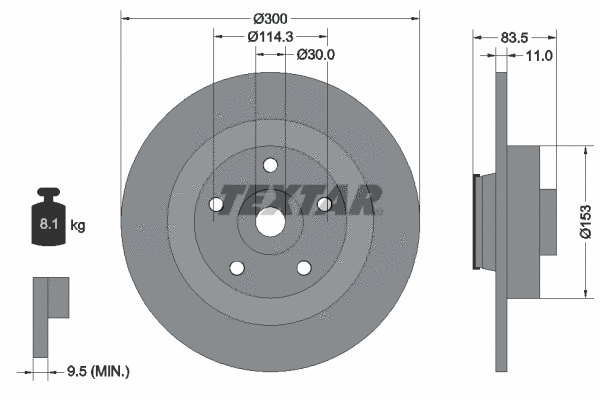 92233100 TEXTAR Тормозной диск (фото 1)