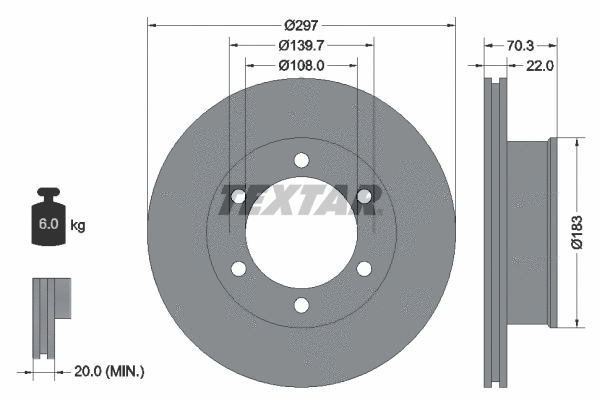 92235100 TEXTAR Тормозной диск (фото 1)