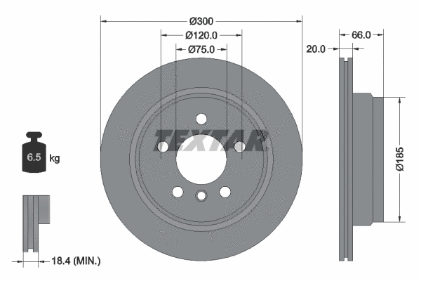 92239705 TEXTAR Тормозной диск (фото 1)