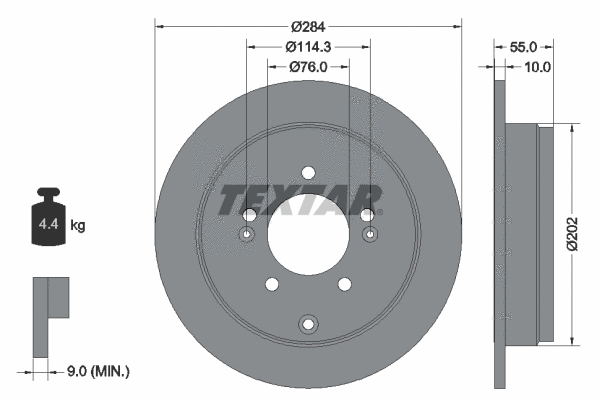 92271003 TEXTAR Тормозной диск (фото 1)