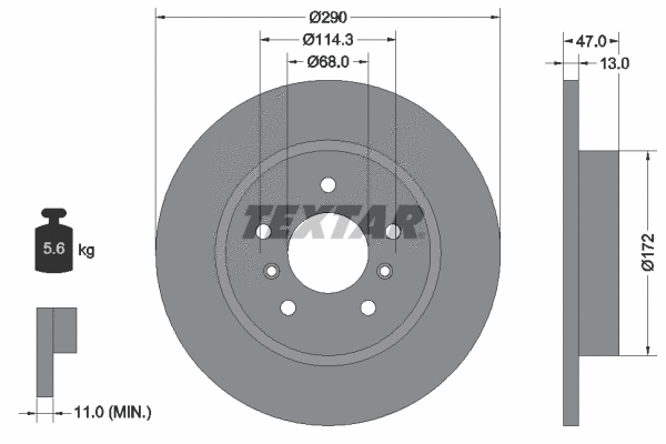 92274003 TEXTAR Тормозной диск (фото 1)