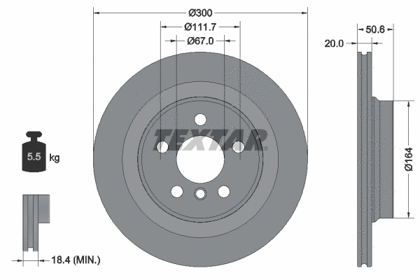 92274503 TEXTAR Тормозной диск (фото 1)