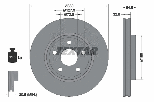 92274803 TEXTAR Тормозной диск (фото 1)