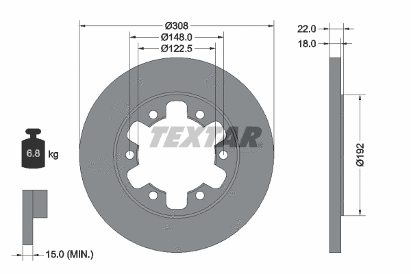 92275803 TEXTAR Тормозной диск (фото 1)