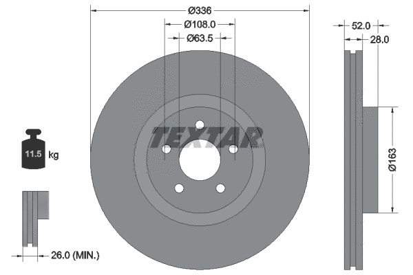 92282305 TEXTAR Тормозной диск (фото 1)