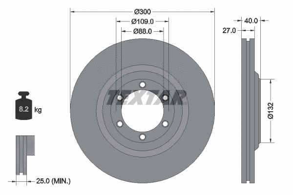 92282403 TEXTAR Тормозной диск (фото 1)