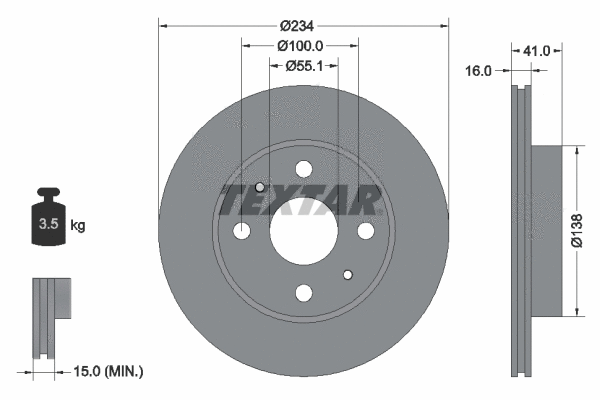 92285603 TEXTAR Тормозной диск (фото 1)