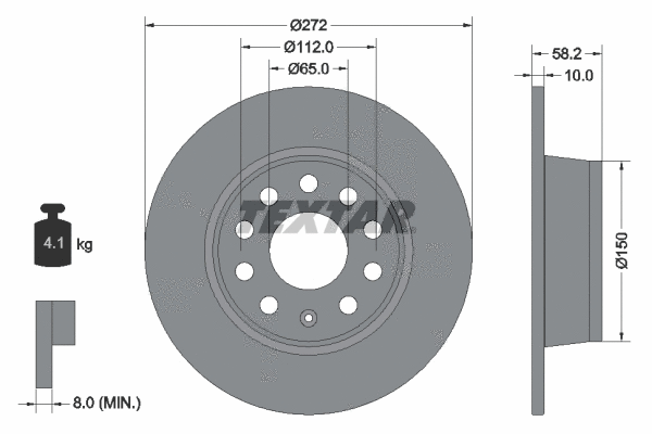 92300003 TEXTAR Тормозной диск (фото 1)