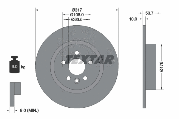 92300403 TEXTAR Тормозной диск (фото 1)