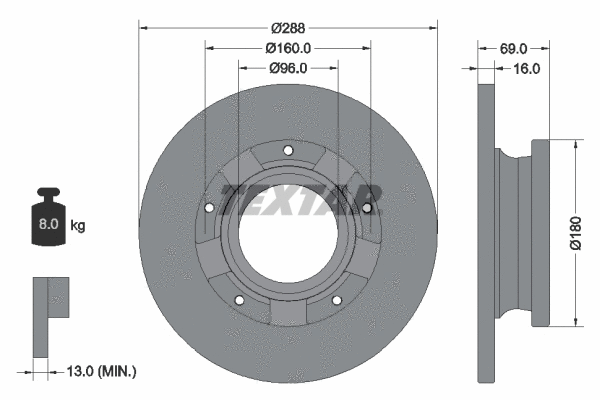 92316903 TEXTAR Тормозной диск (фото 1)