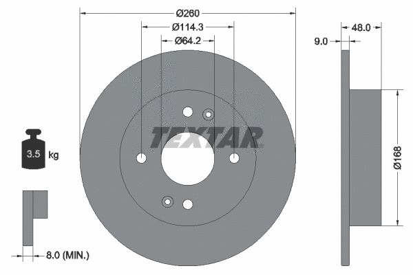92320200 TEXTAR Тормозной диск (фото 1)