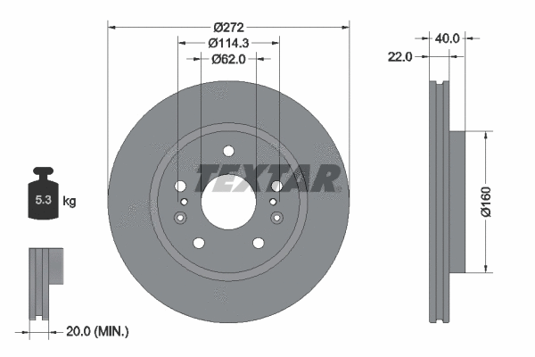 92329603 TEXTAR Тормозной диск (фото 1)