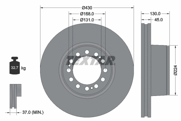 93101800 TEXTAR Тормозной диск (фото 1)