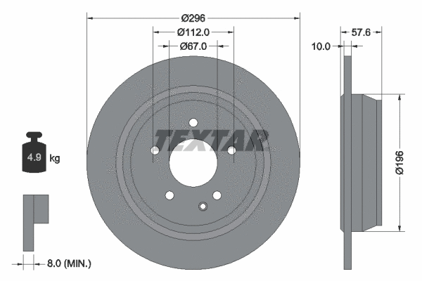 93123503 TEXTAR Тормозной диск (фото 1)