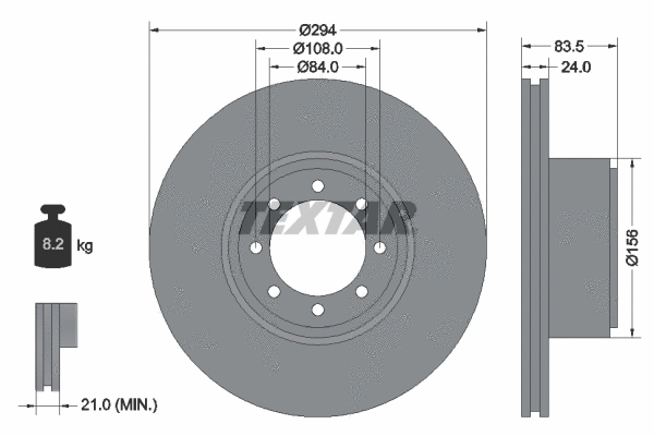 93175300 TEXTAR Тормозной диск (фото 1)