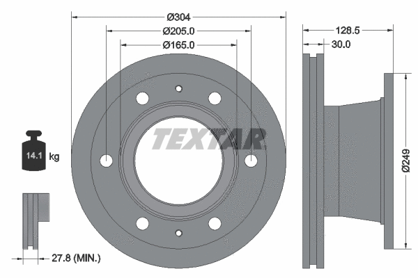 93188700 TEXTAR Тормозной диск (фото 1)
