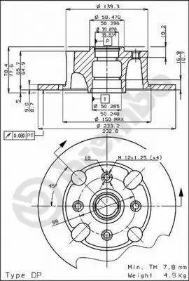 08.2163.08 BREMBO Тормозной диск (фото 1)