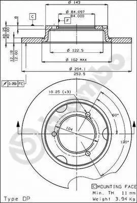 08.2284.10 BREMBO Тормозной диск (фото 1)