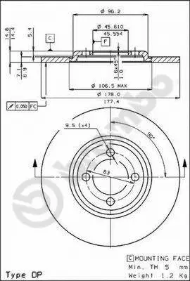 08.2298.20 BREMBO Тормозной диск (фото 1)