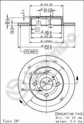 08.3110.10 BREMBO Тормозной диск (фото 1)