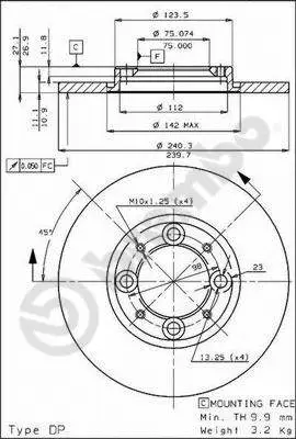 08.3190.10 BREMBO Тормозной диск (фото 1)