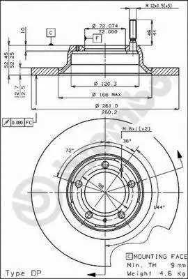 08.4070.20 BREMBO Тормозной диск (фото 1)