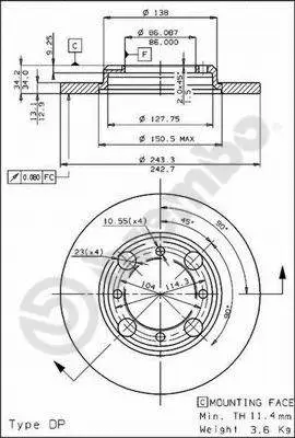 08.4786.10 BREMBO Тормозной диск (фото 1)