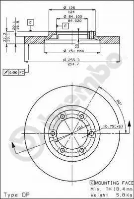 08.4887.10 BREMBO Тормозной диск (фото 1)