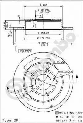 08.5443.50 BREMBO Тормозной диск (фото 1)