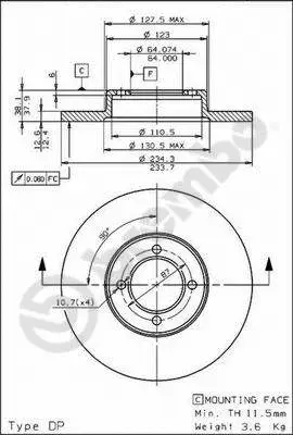 08.5865.10 BREMBO Тормозной диск (фото 1)