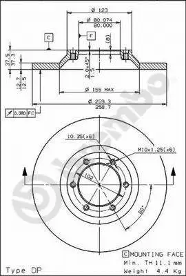 08.7197.10 BREMBO Тормозной диск (фото 1)